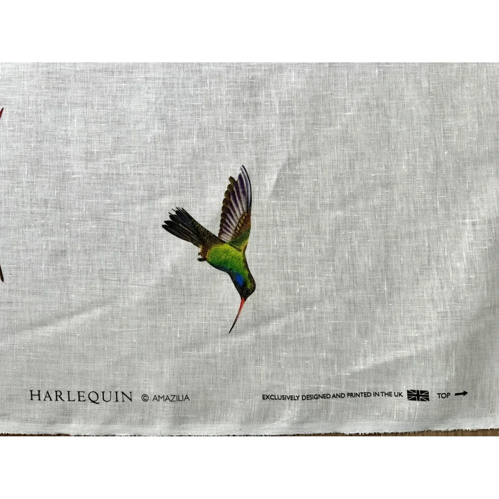 Harlequin Amazilia UK Hummingbird 100% Linen Fabric 3 Yards